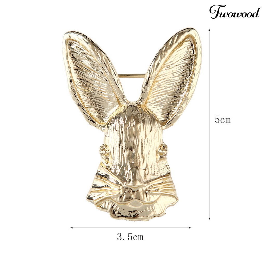 Twowood Rabbit Bros Vintage Meriah Kartun Serba Guna Bright Luster Hias Hadiah Wanita Bunny Animal Badge Suit Pin Paskah Dekorasi Untuk Artistik