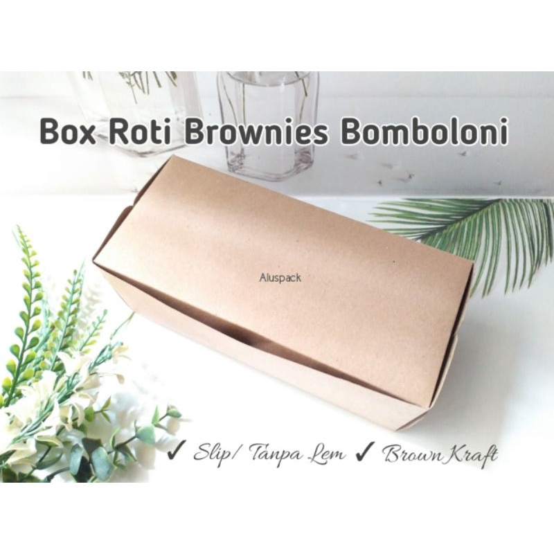 

Dus Roti Brownies Box Bomboloni Kraft Polos ( 10 pcs )