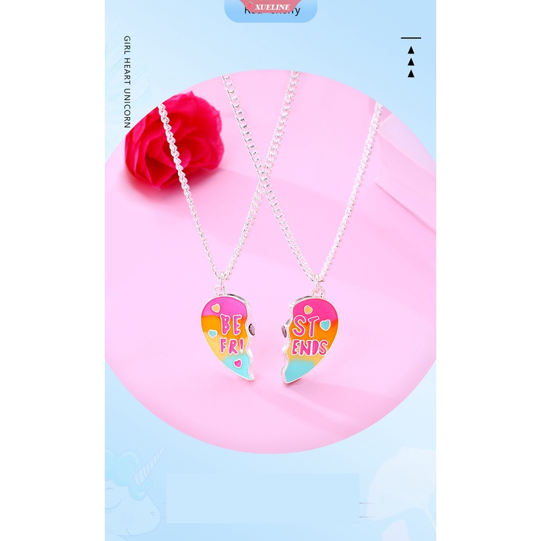 Fashion Lucu bestie Persahabatan Fase Magnet Kalung Anak 2pak Pribadi Teman Baik Cinta Kalung Anak [ZXL]