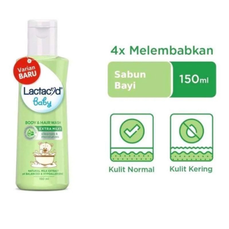 Lactacyd Body &amp; Hair Wash Extra Milky 150ml