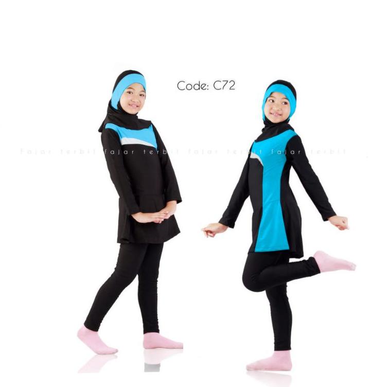 {KE.11De22ᴷ} 4-13 th baju renang anak wanita muslimah pakaian berenang anak perempuan muslim setelan