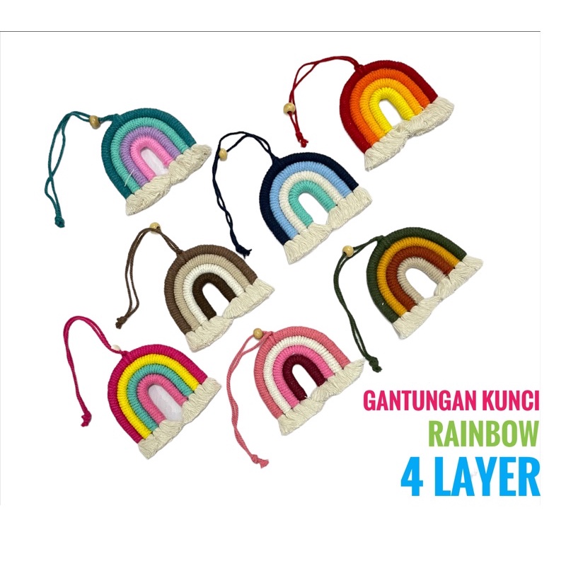 Gantungan Tas Rainbow 4 Layer / Ganci Makrame