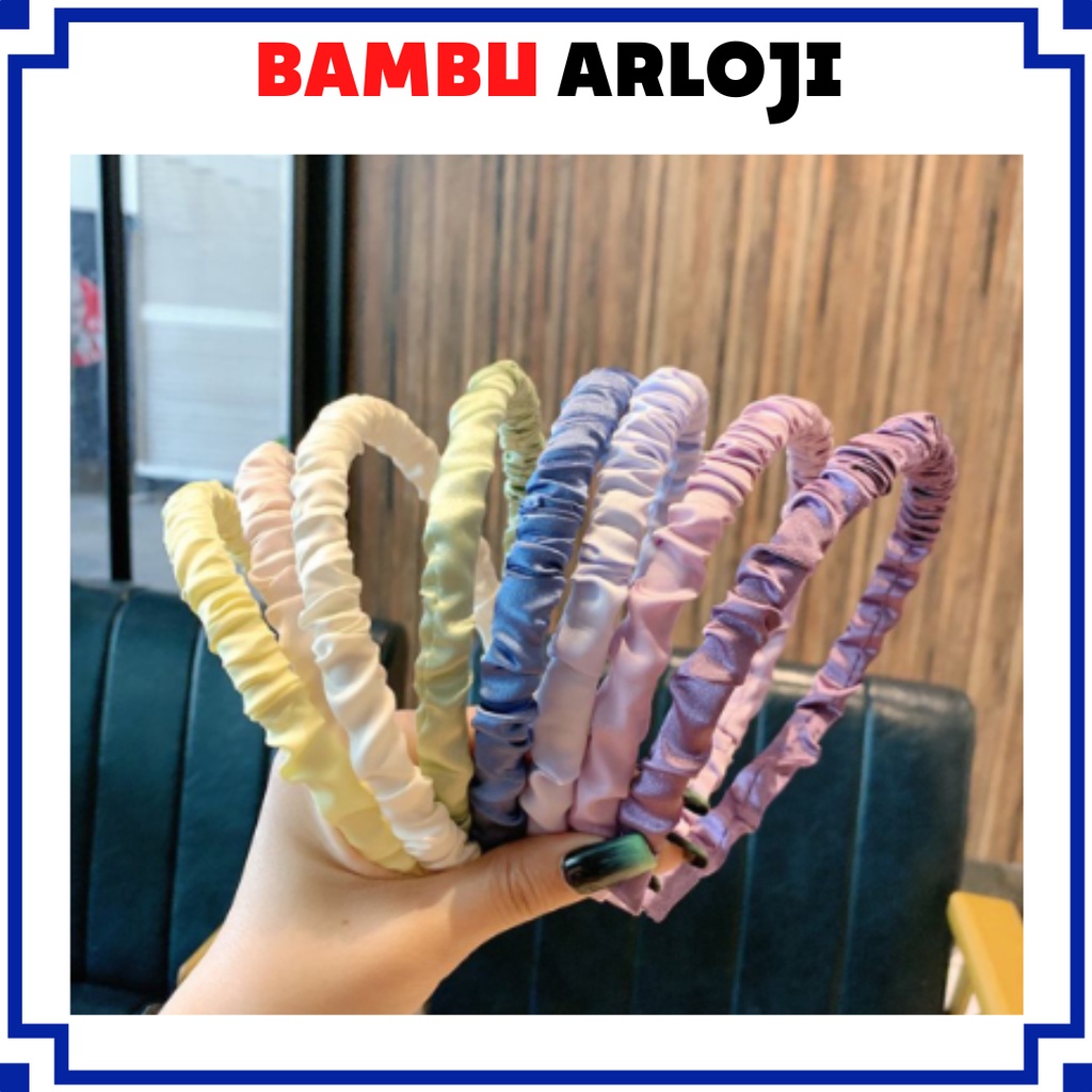 BAJ Bando Korea Kerut Wanita Aksesoris Fashion Wanita / headband Bandana Scrunchie Korea Aneka Warna IR058