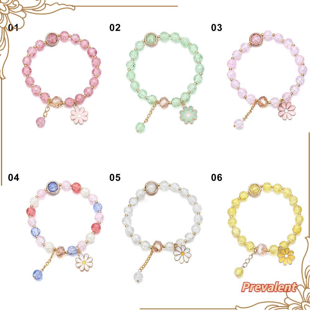 Preva Gelang Daisy Kecil Baru Warna-Warni Rantai Tangan Perhiasan Fashion Pesona Manset Bangles