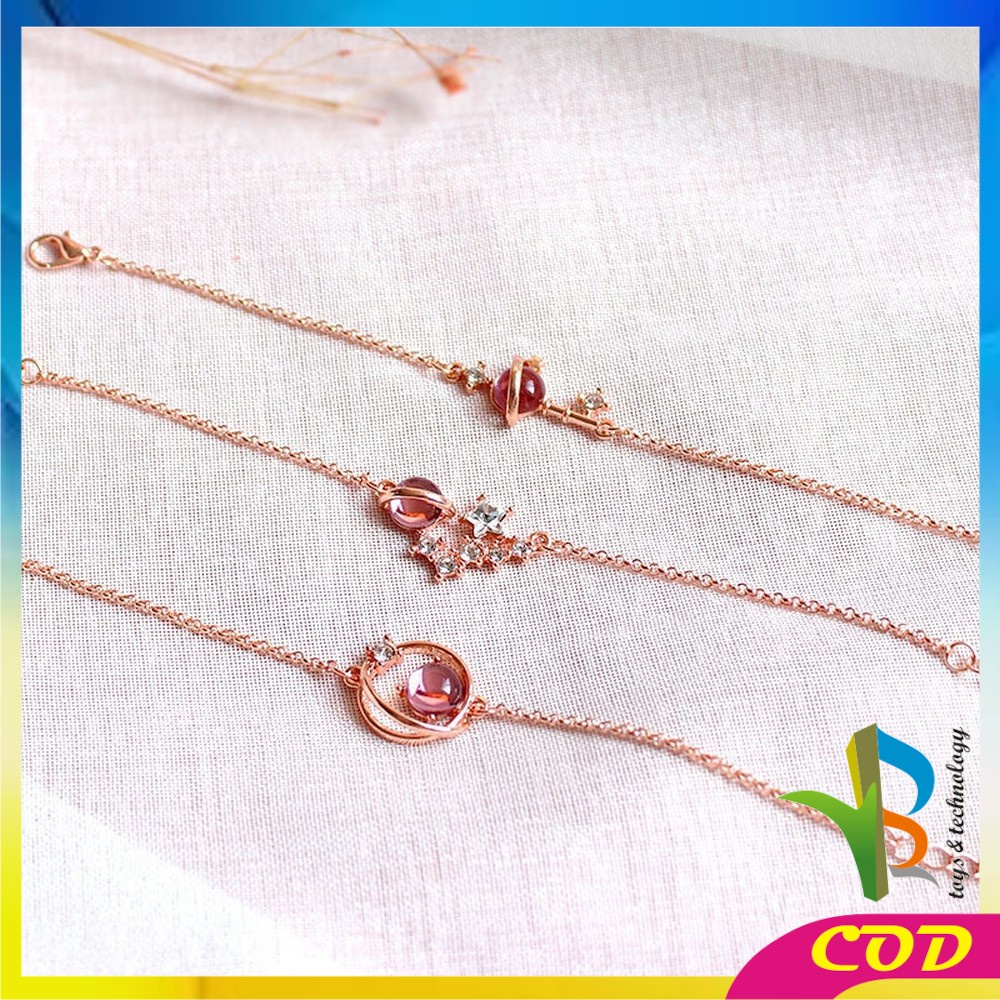 RB-K84 Kalung Titanium Wanita Korean Style Motif Planet Kalung Rantai Wanita Gelang Bintang Kunci Necklace Crystal