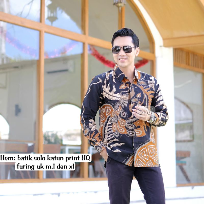 Kemeja Batik Pria Lengan Panjang Kekinian Terbaru FURING S M L XL XXL NH