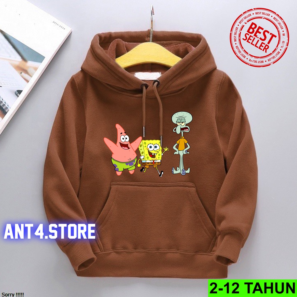 Hoodie Anak Perempuan Laki Laki / Hodie Spongebob Anak Usia 2 3 4 5 6 7 8 9 10 11 12 Tahun / Jaket Anak Cewek Cowok / Switer Unicorn Anak