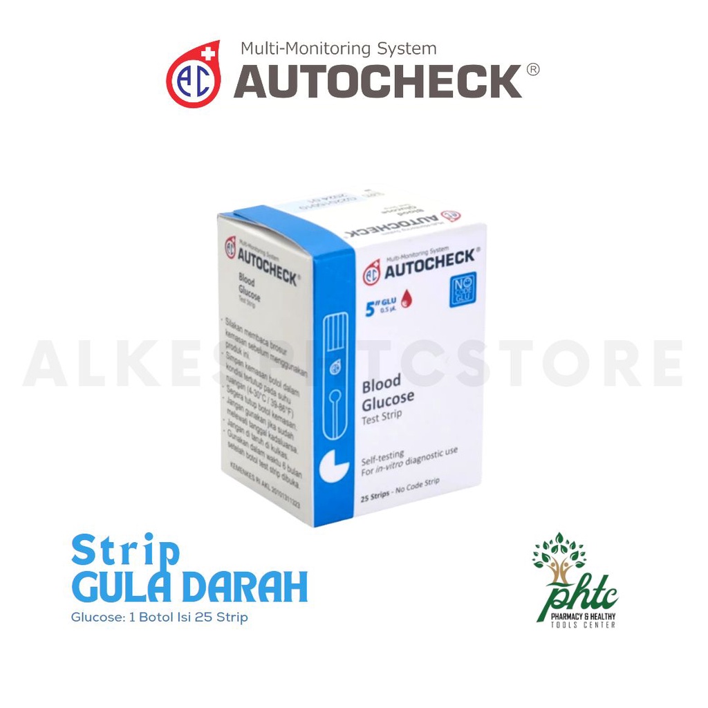 AUTOCHECK Glucose Strip Gula Darah 25 Strip l Refill Auto check Gula Darah l Stik Gula