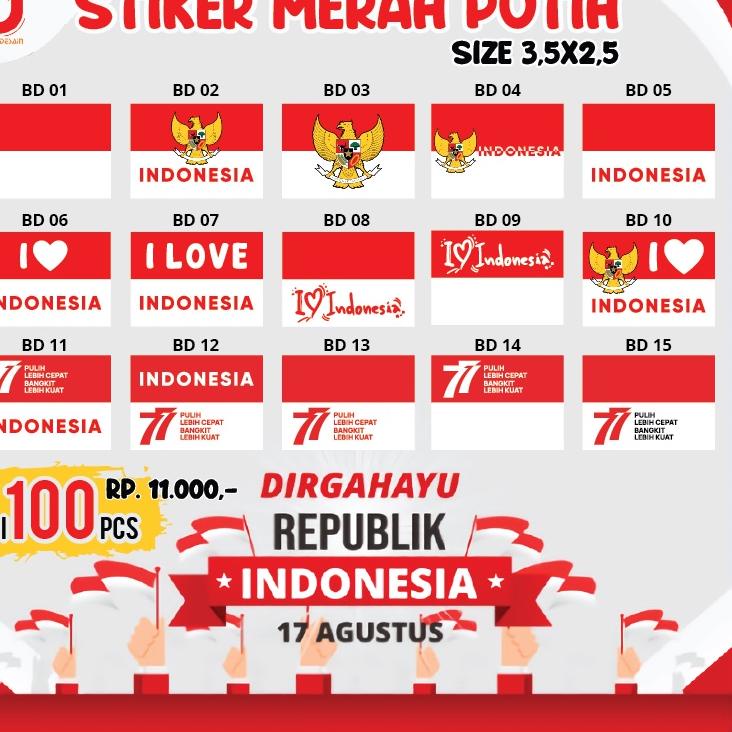 

(H-H-O-♥) Sticker Pipi Merah Putih ISI 100PCS | Tempelan Pipi Bendera TERMURAH langsung kirim