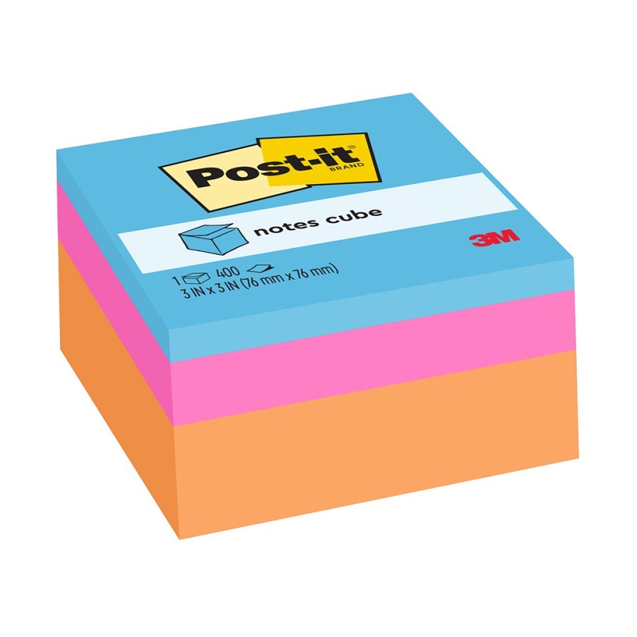 Ktmstore 3M post it sticky note neon color 2053-ELT-O 3&quot;x3&quot; 400lbr memo