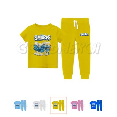 SETELAN ANAK THE SMURFS - KAOS & JOGGER ANAK