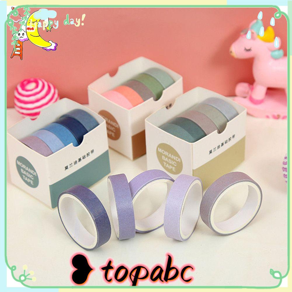 Top 5Rolls/box Washi Tape Set Alat Tulis Sekolah Scrapbooking