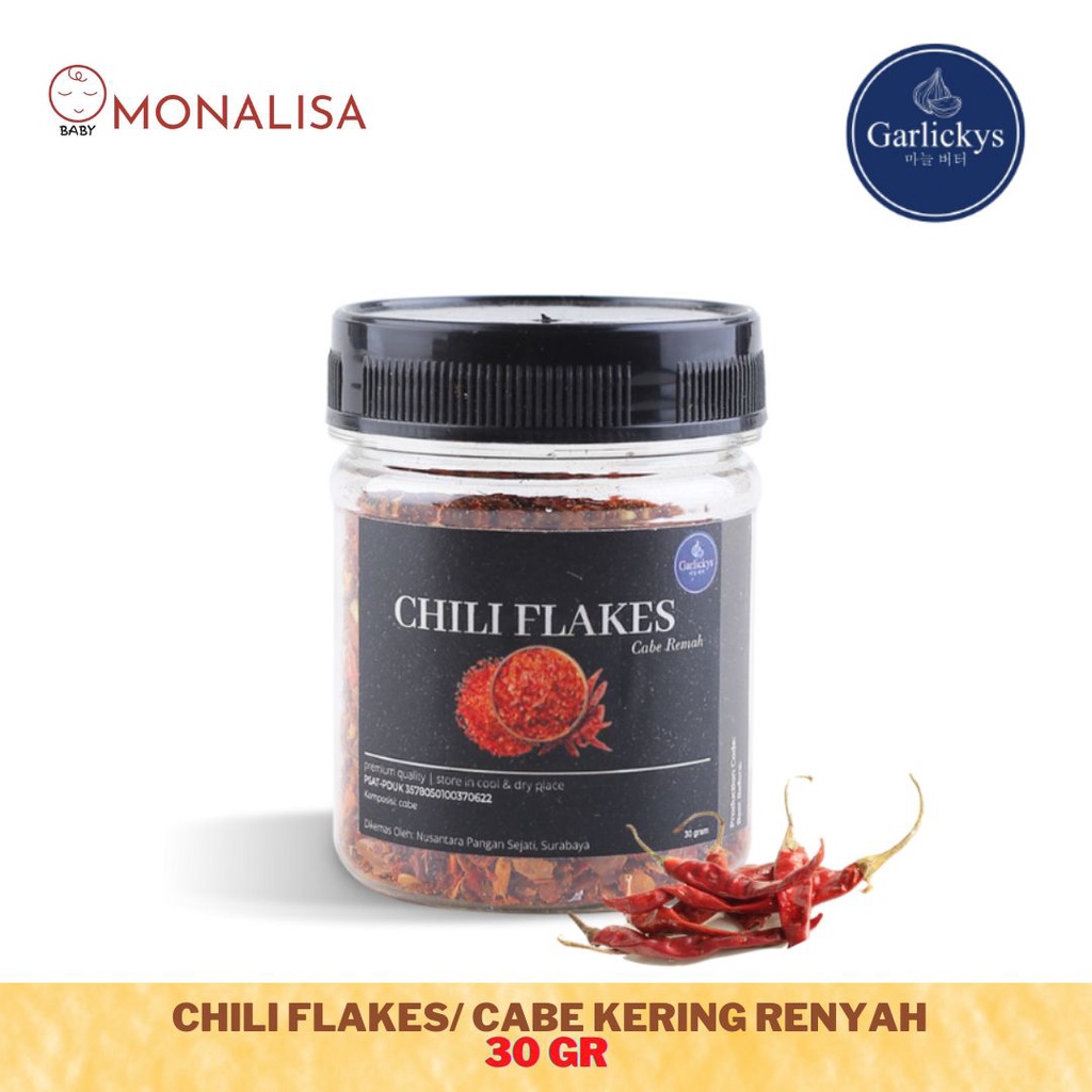 

Garlickys Chili Flakes / Cabe Kering Kasar - Bumbu Tabur Premium