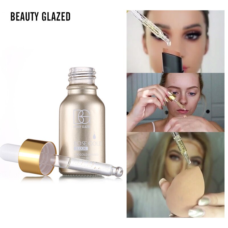 Beauty Glazed Rosegold Elixir 24K Infused Beauty Oil Serum Gold Serum Moisturizer Serum Anti Aging Serum Beauty Glazed