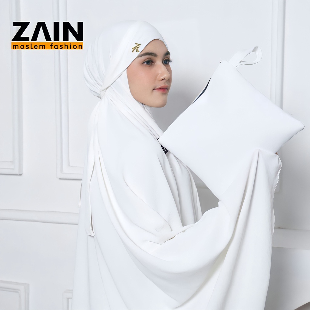 ZAIN - Mukena Dewasa Polos Crinkle Airflow 3in1 Premium Mewah Jumbo Travelling