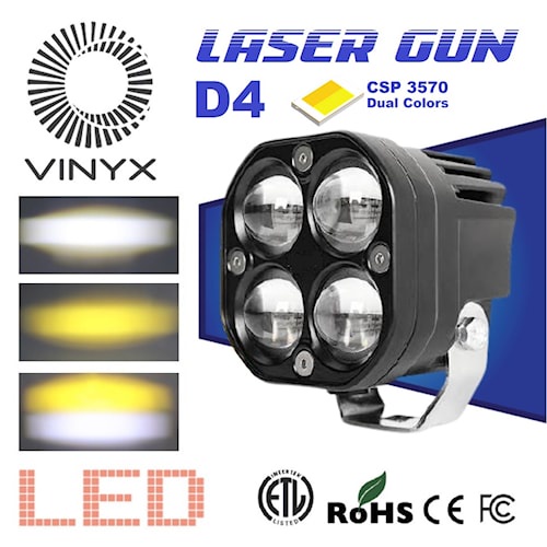 Lampu Tembak Sorot Laser Gun LED VINYX D4 Motor Mobil Sorot 40W