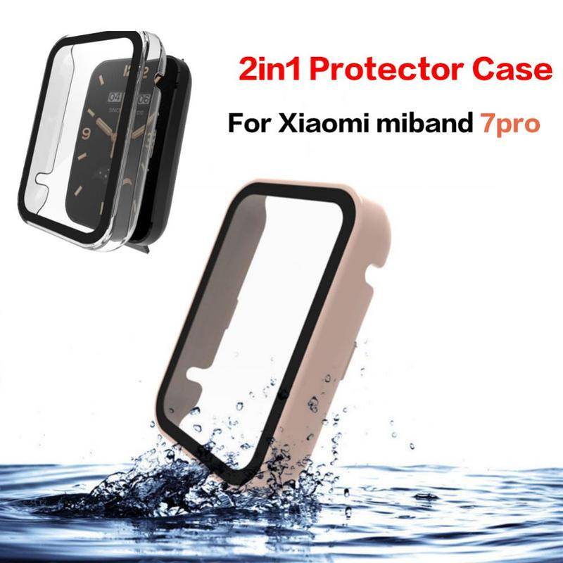 Glass+cover Case Untuk Xiaomi Mi Band 7pro Accessorie Pelindung Layar Untuk Mi Band 7pro Full Cover 2in1 Pelindung Case