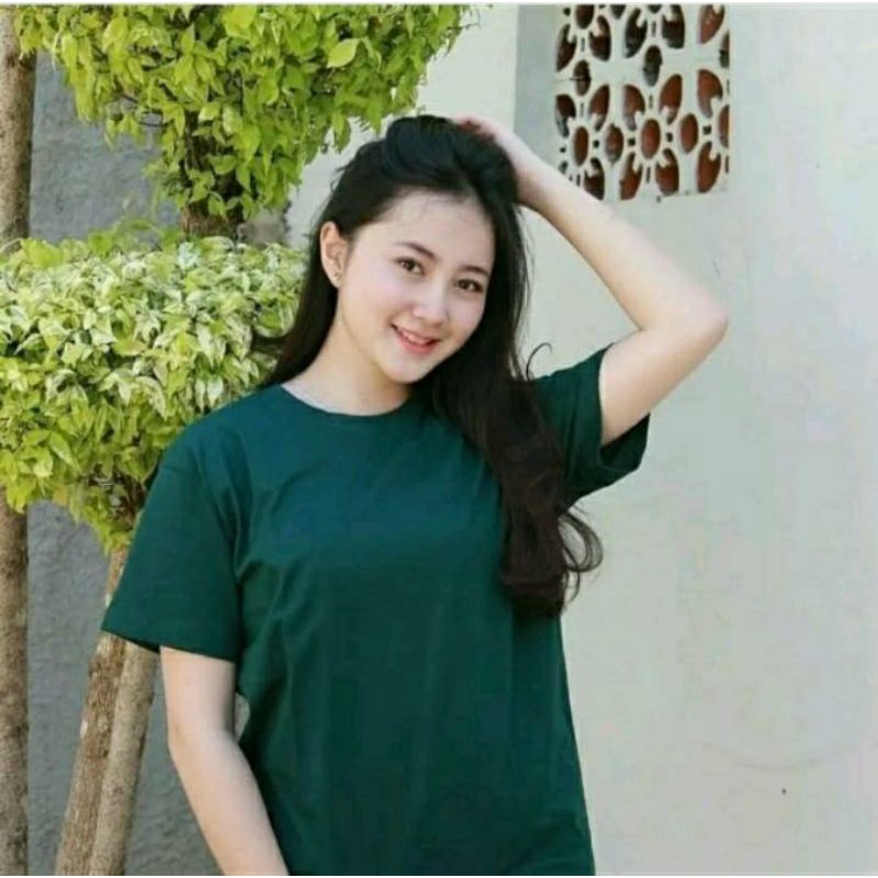 Kaos Polos Warna Hijau Botol 24's Lengan Pendek