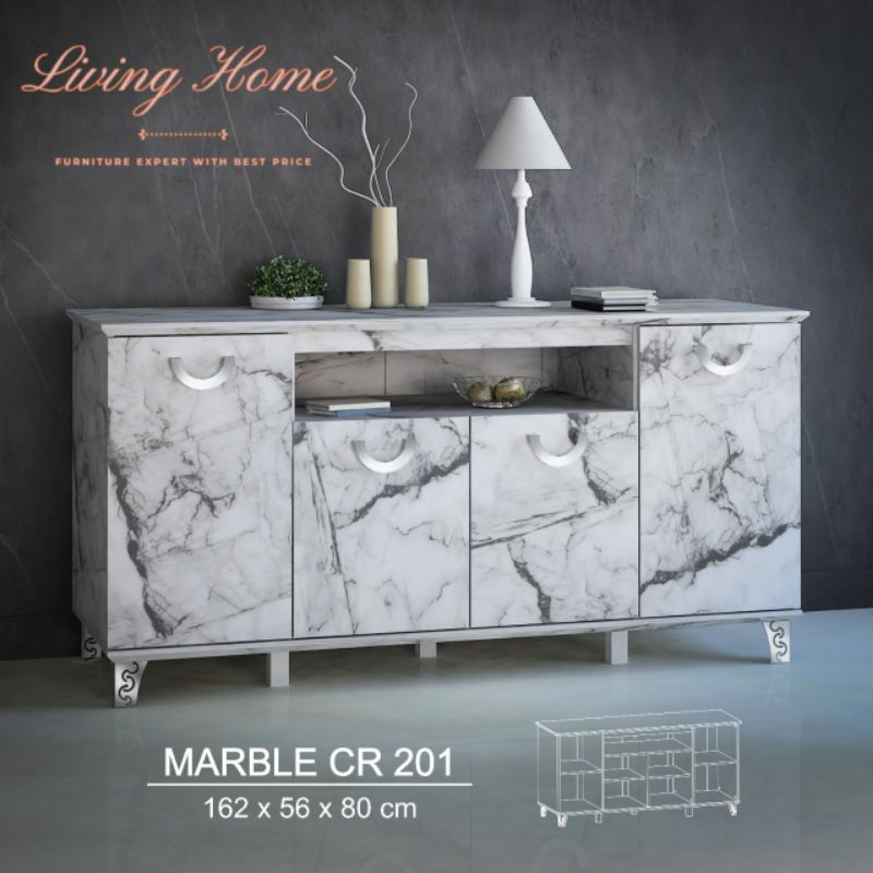 Buffet TV Meja TV Astrobox Marble CR 201