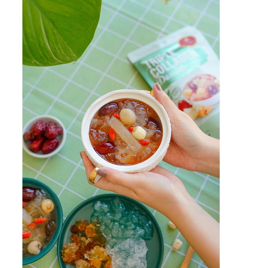 

ル Mamacia Treats Paket Triple Collagen Dessert Peach Gum + Snow Bird Nest + Honey Locust Mini Pack New