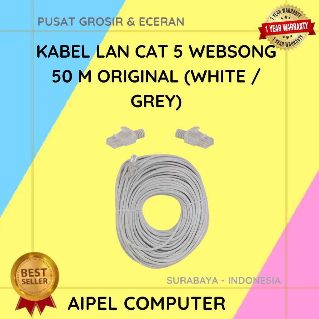 KL5W50 | KABEL LAN CAT 5 WEBSONG 50 M ORIGINAL (WHITE / GREY)