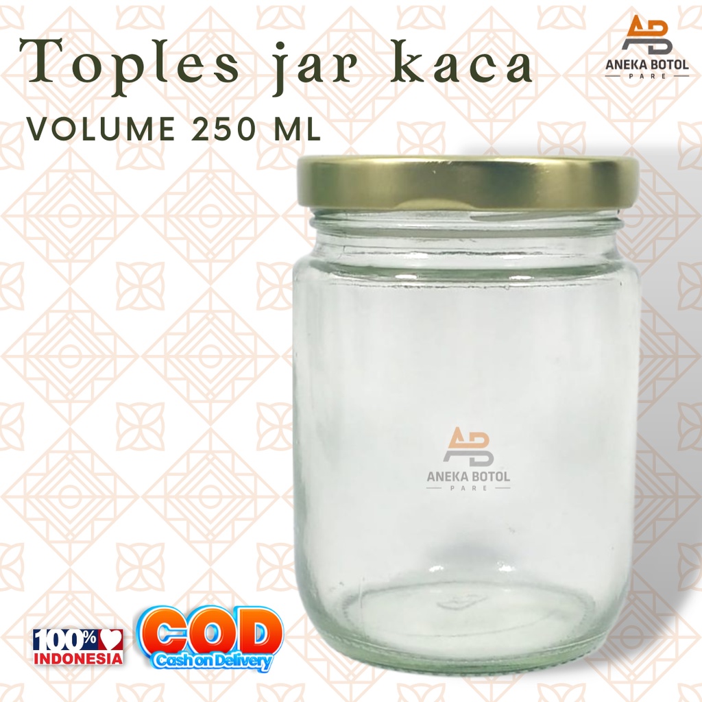 Botol Kaca 250ml Toples Kaca 250ml Botol Selai 250ml Toples Selai 250ml Botol Jar Beling Silinder 25