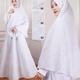 Baju ihrom wanita-baju ihrom gamis dan bergo-gamis putih M-L-XL-XXL