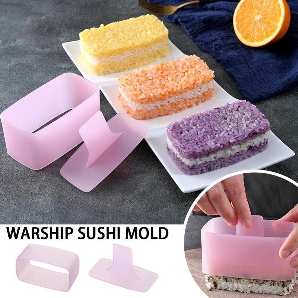 Solighter Warship Sushi Mold PP Alat Press Plastik Persegi Panjang Anti Lengket Bento Tools