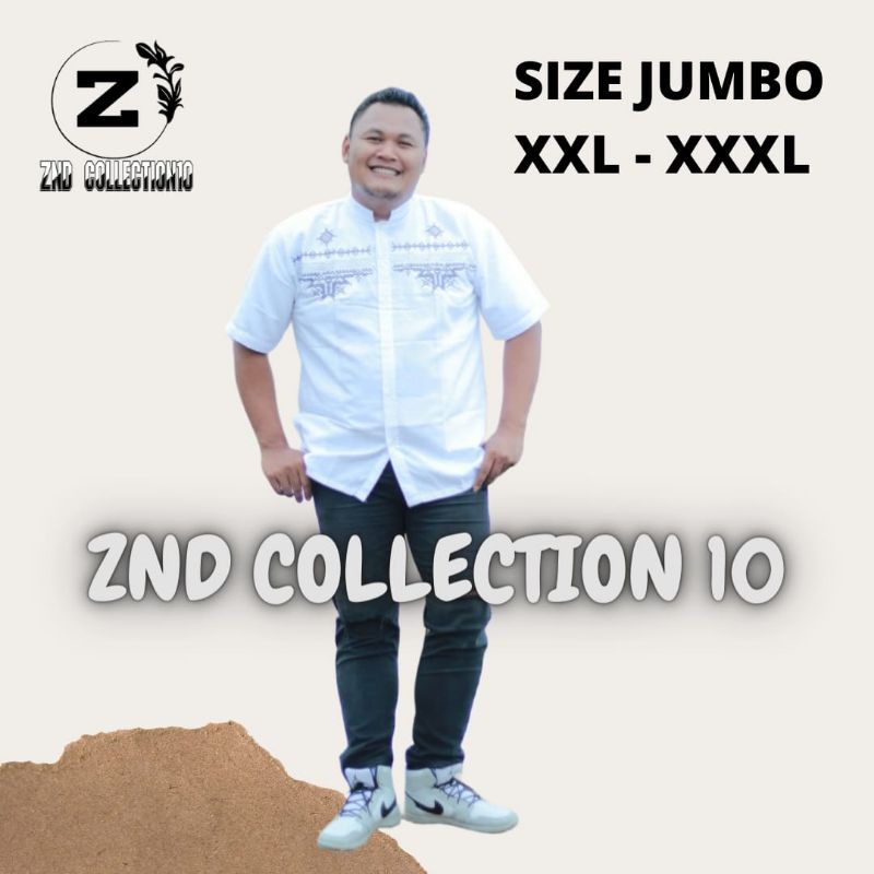 (KOKO BORDIR JUMBO) BAJU KOKO BORDIR TERBARU SIZE JUMBO XXL XXXL KOKO MATT KATUN JASUKE KOKO PUTIH