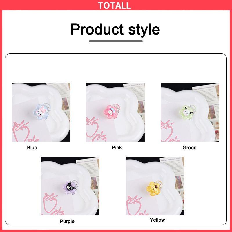 COD Jepit Rambut Bunga Transparan Cinnamoroll Kuromi Teenage Student Cartoon Sweet Hair Clip-Totall