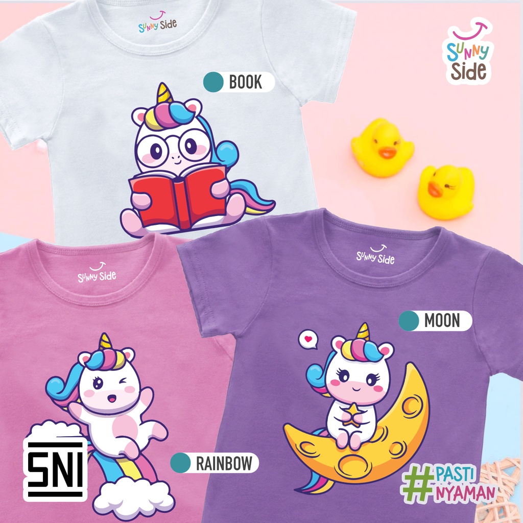 Sunnyside Kaos Anak Pendek - Unicorn Besar Usia 1 - 9 Tahun Laki laki Perempuan