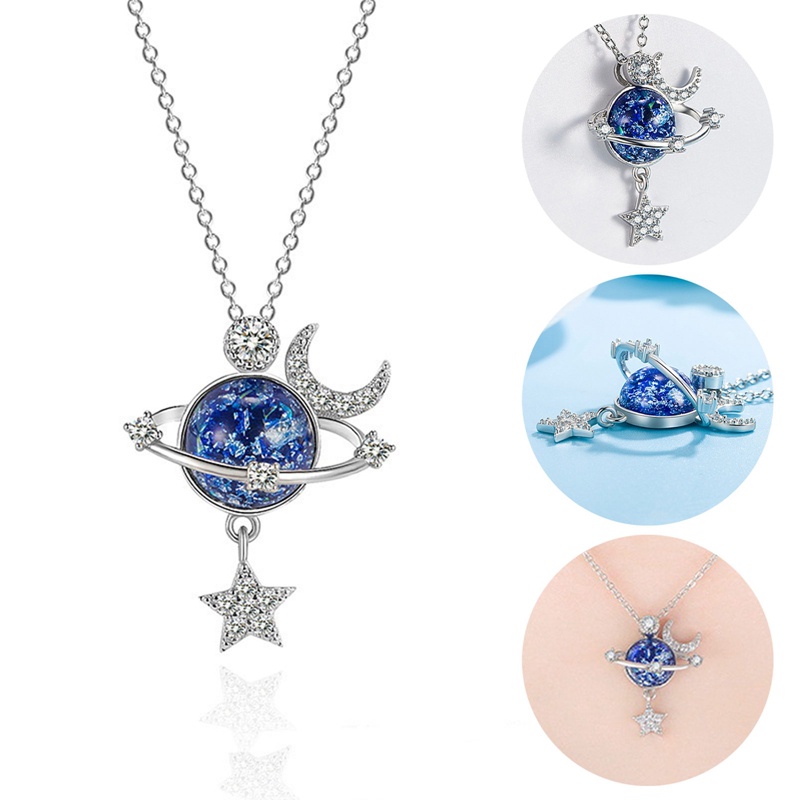 Fancyqube Semesta Kecil Kalung Perempuan Musim Panas Indah Cahaya Mewah Desain Klavikula Rantai Serbaguna