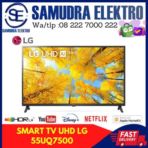 TV LG 55UQ7500 UHD 4K SMART THINQ AI HDR 55INCH 55UQ7500PSF 55" UQ7500