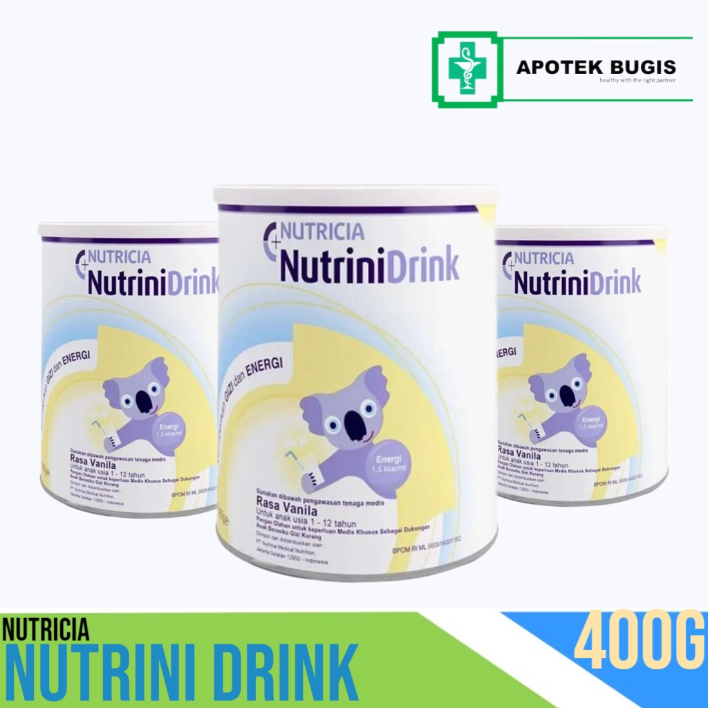 NUTRICIA Nutrini Drink Powder Vanilla 400g usia 1-12 Berkebutuhan Khusus Untuk Pemenuhan Energi