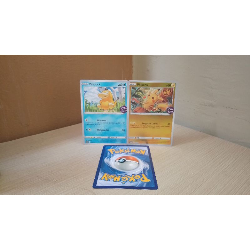 Card Chatime Pokemon TCG Pikachu Psyduck