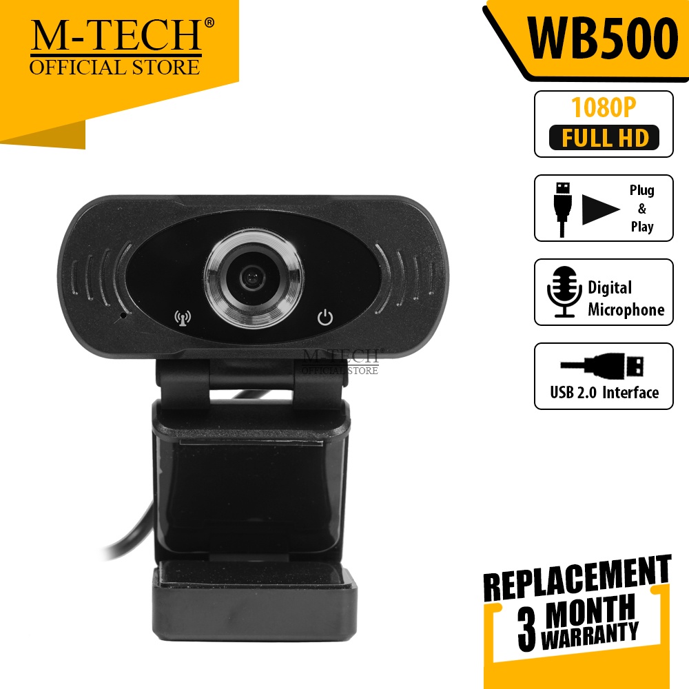 M-Tech WB500 Webcam Streaming Camera 1080p Full HD 30fps