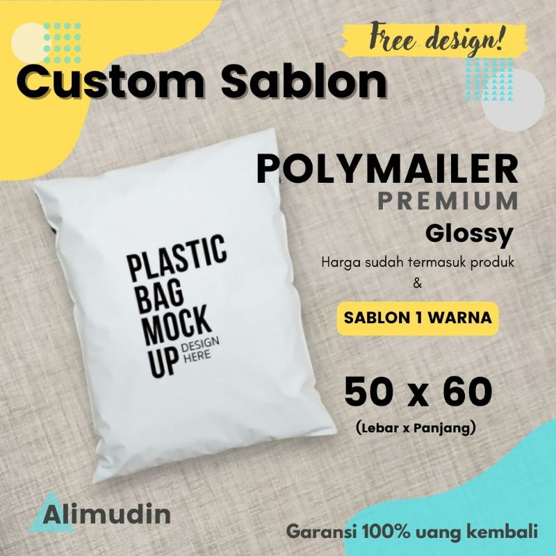 Plastik Polymailer 50 x 60 Premium 60 micron Custom Sablon