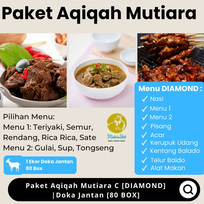 

Paket Aqiqah Murah Mutiara C [DIAMOND] |Doka Jantan [80 BOX]