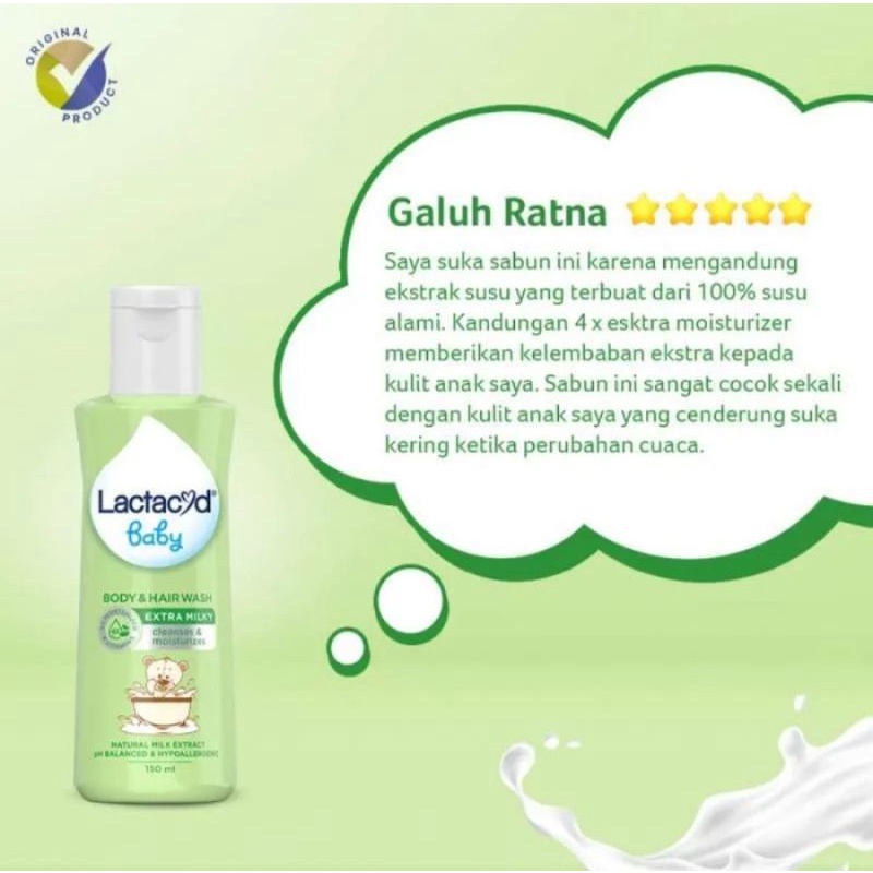Lactacyd Body &amp; Hair Wash Extra Milky 150ml