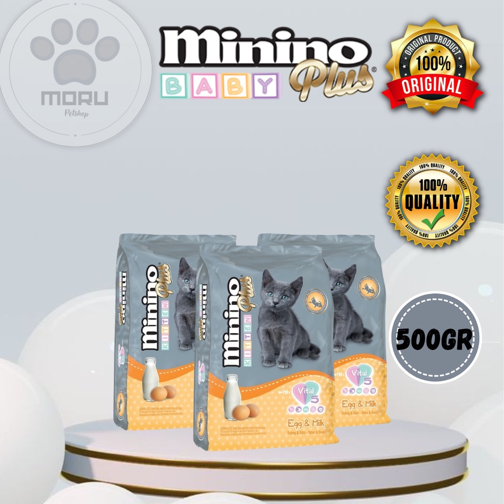 Minino Plus Kitten 500gr - Makanan Kering Anak Kucing
