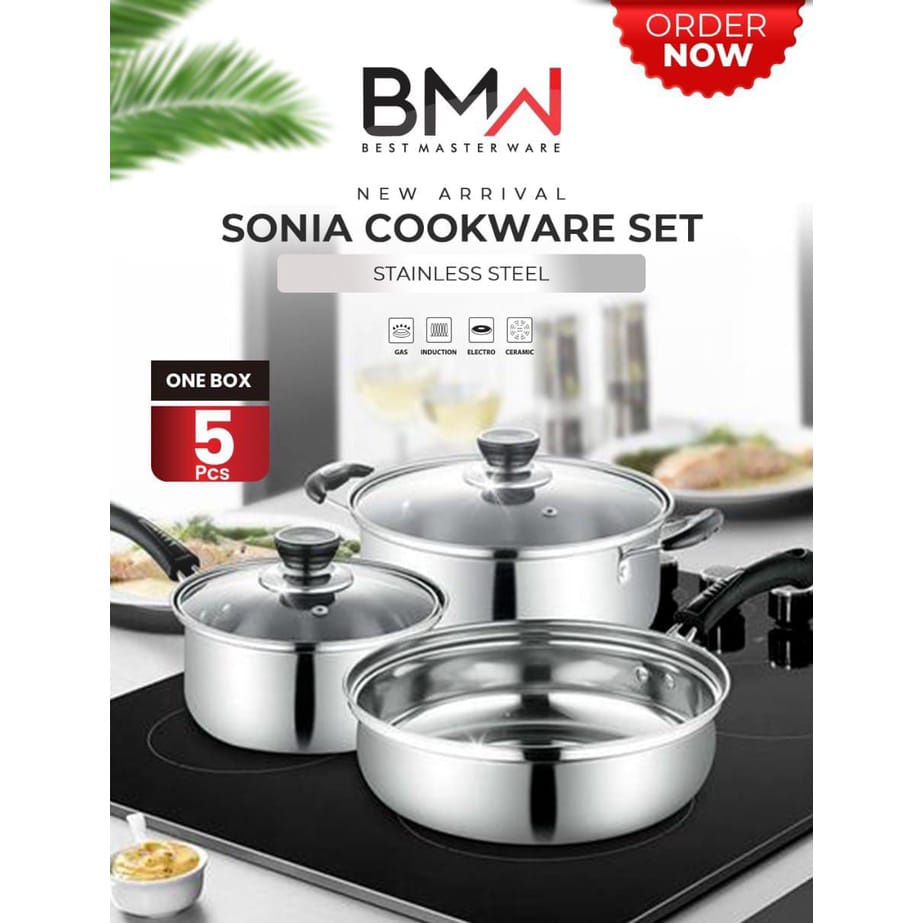 PANCI SET ISI 13 PCS STAINLESS STEEL / COOKWARE SET 13 PCS FREE PACKING BOX FBL