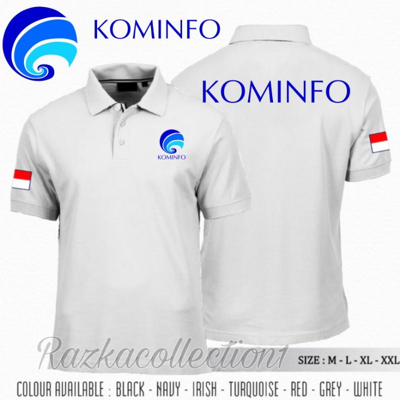 Polo Shirt Logo Kominfo / Baju Kaos Kerah Logo Kominfo Premium