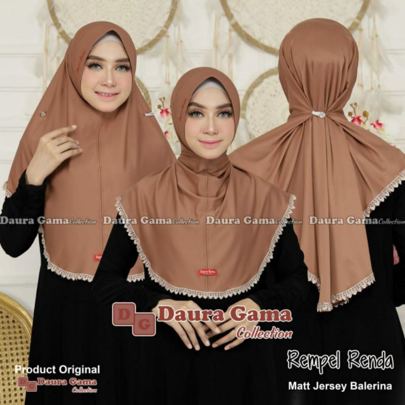 (BISA COD) HIJAB INSTAN RENDA KANCING DAURA GAMA