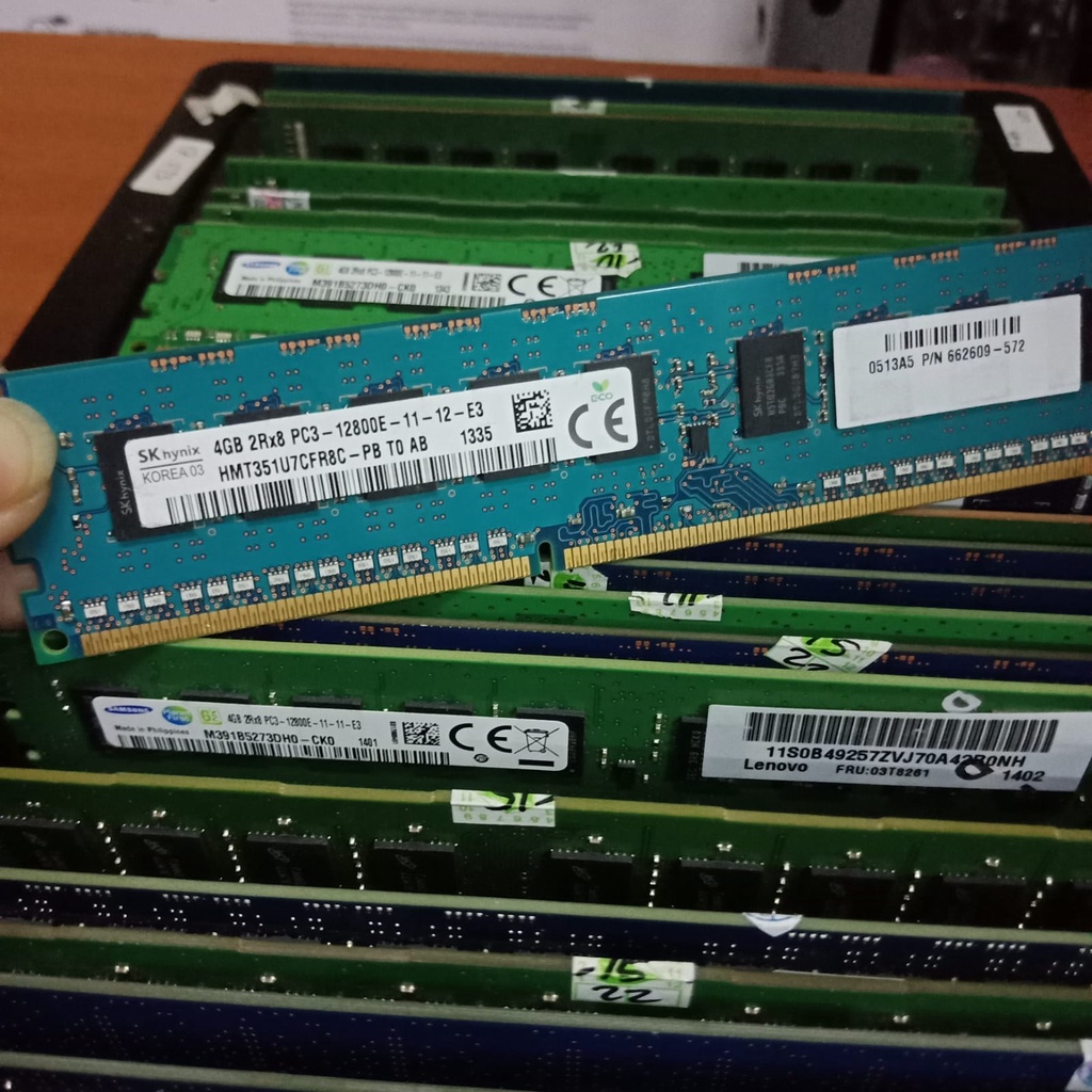 MEMORY RAM SERVER ECC UDIMM DDR3 2RX8 4GB PC3-10600E/pc3L-12800E/khusus buat pc server WORKSTATION  XEON DELL/HP/IBM