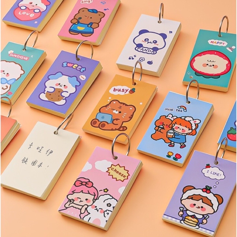 READY STOCK BISA COD - MEMO CATATAN RING KECIL AESTHETIC KARAKTER KARTUN HEWAN LUCU MOTIF ANAK PEREMPUAN KAWAII GAYA REMAJA CEWEK KOREA FANCY KAMUS KOSAKATA STICKY NOTE JURNAL PAD SPIRAL KERTAS TULIS PORTABLE STUFF PERLENGKAPAN SEKOLAH MURAH VIRAL IMUT