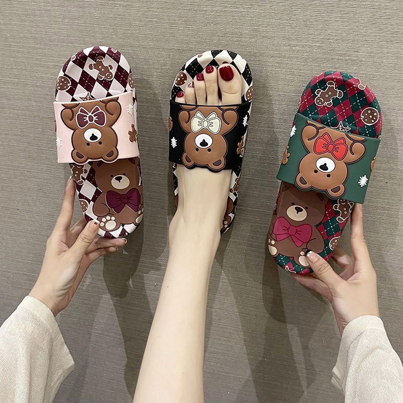Sandal Slop Flat Wanita Model Slip On Cewek Motif Fashion Style Sendal Santai Nyaman Lentur Empuk PVC Azgalery SPT-43
