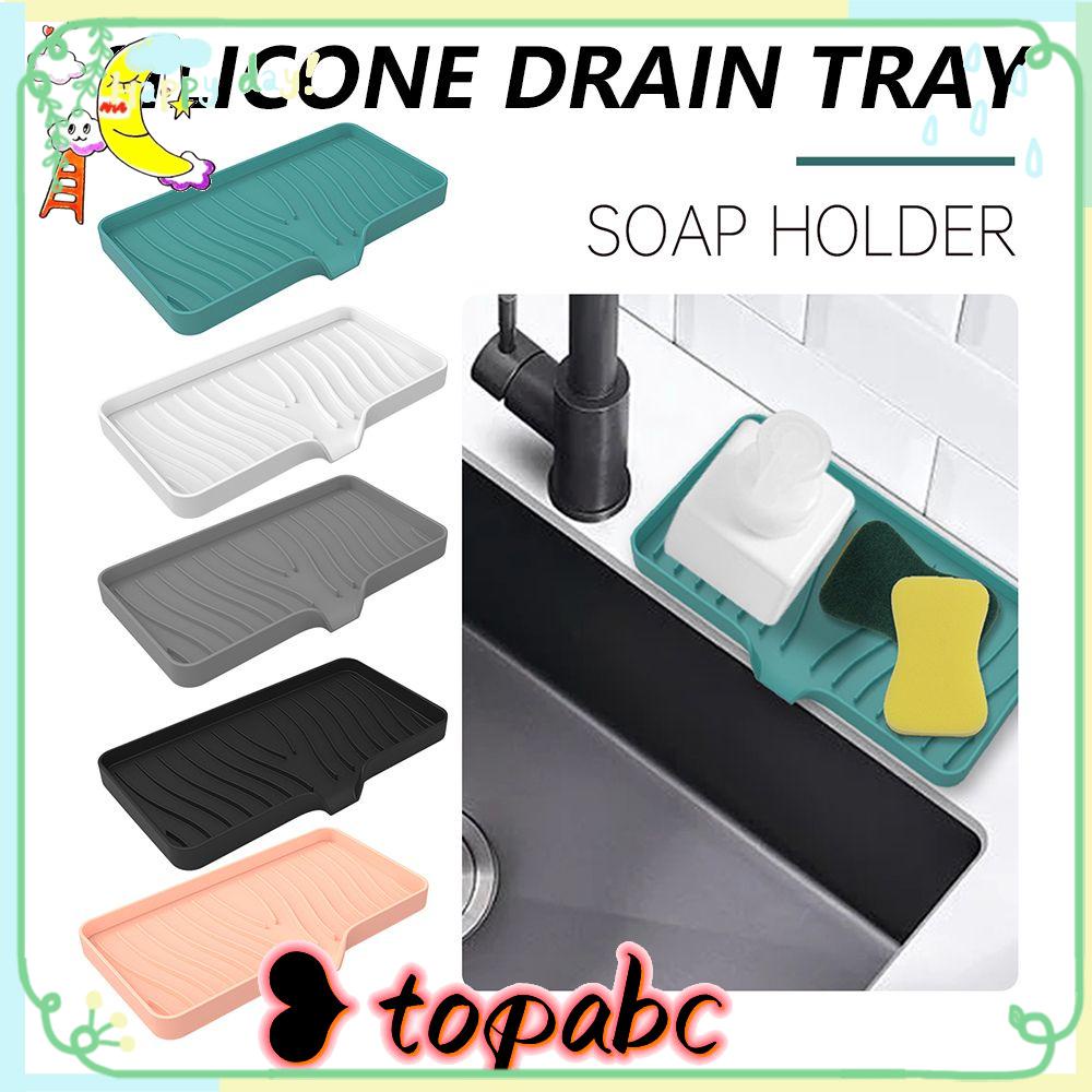 Top Sabun Cuci Piring Silikon Dengan Built-in Drain Lip Brush Spons Botol Organizer Tray Wastafel