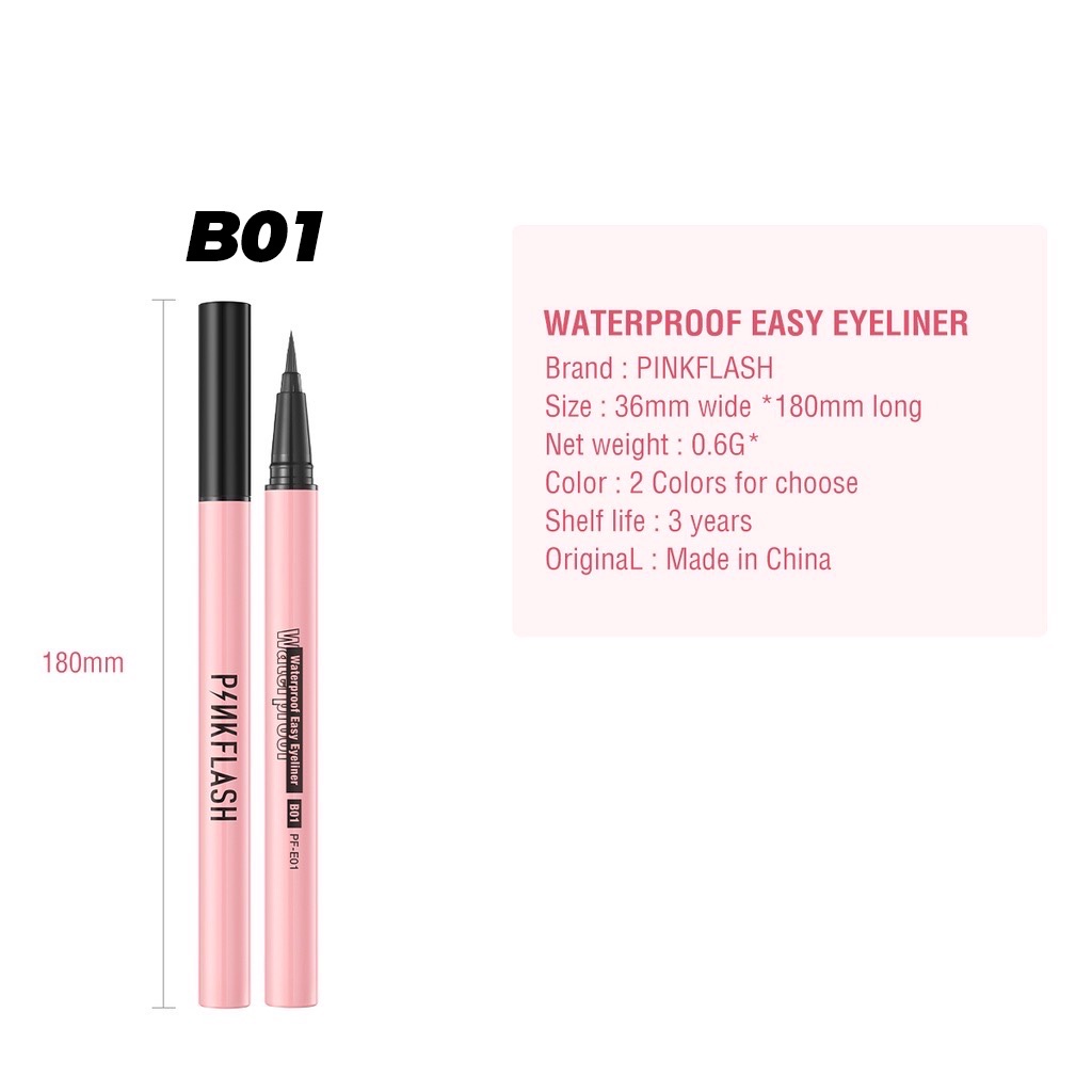 PINKFLASH Eyeliner Pen Waterproof Anti Air Tahan Lama Pink Flash Murah OhMyLine