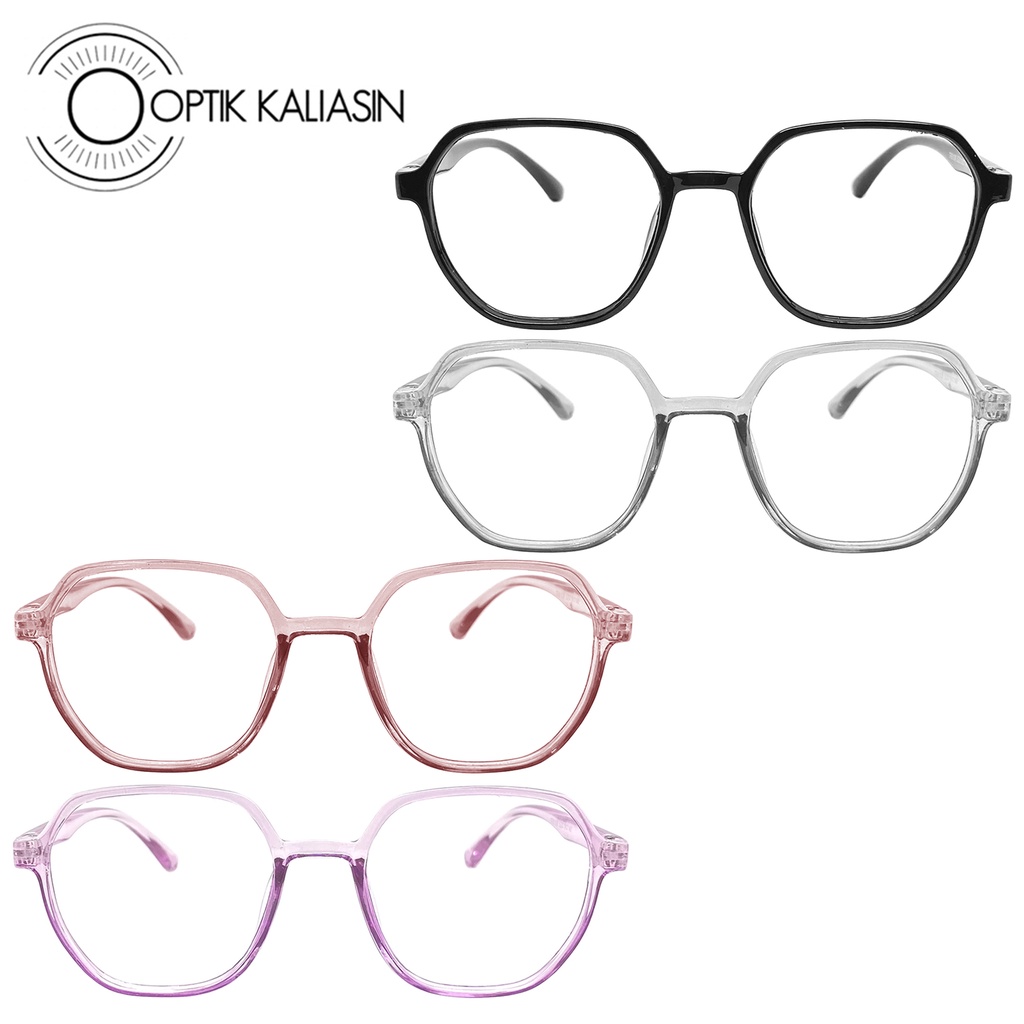 OPTIK KALIASIN - Frame kacamata bulat kotak segi enam korea lentur TR90 minus plus anti radiasi phot