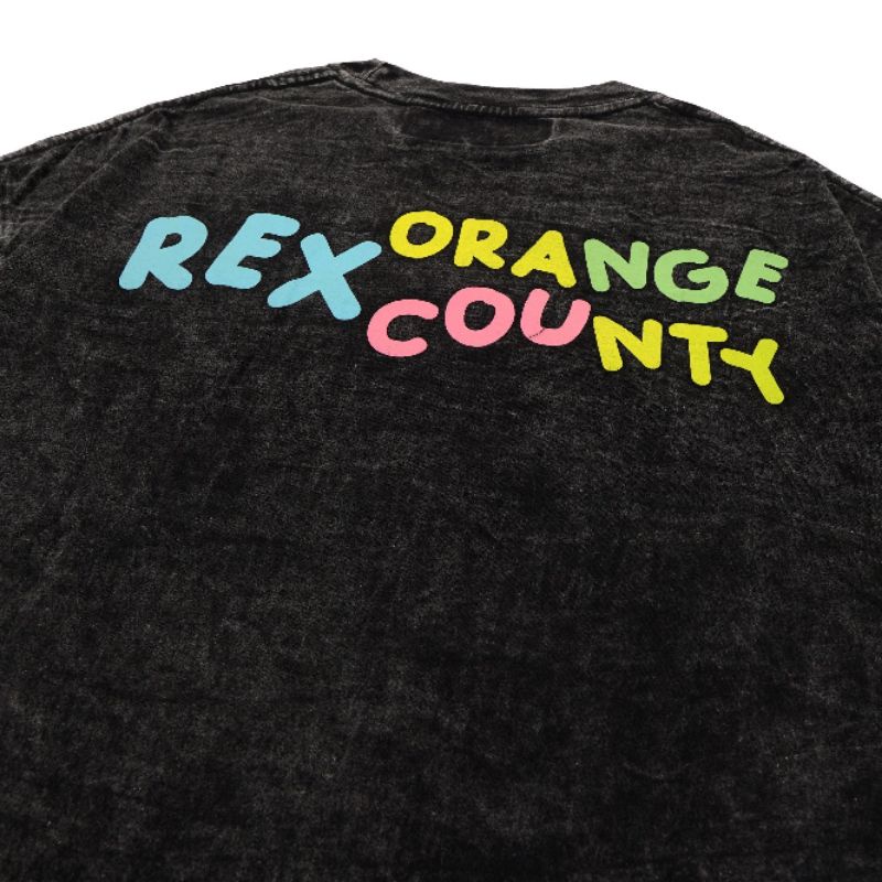 TSHIRT KAOS OVERSIZE REX ORANGE COUNTY BLACK WASHED UNISEX